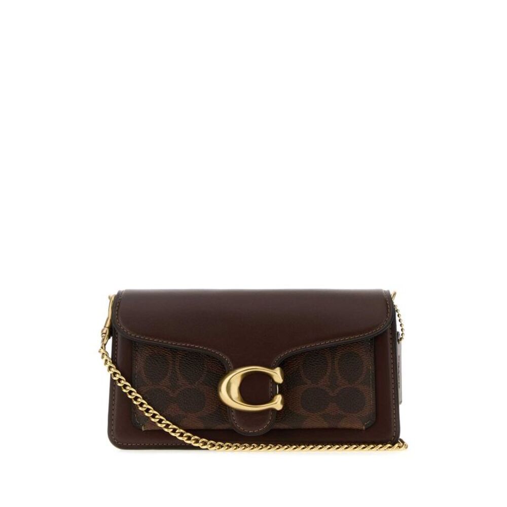 Coach New York Women Brown Leather Tabby 19 Clutch